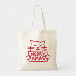 Bolsa Tote Cute Cat Merry Xmas