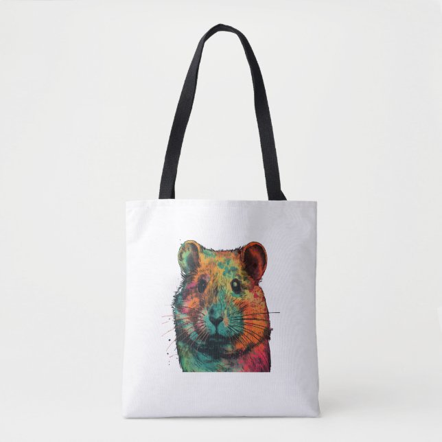 Bolsa Tote cute colour full hamster art design  (Frente)