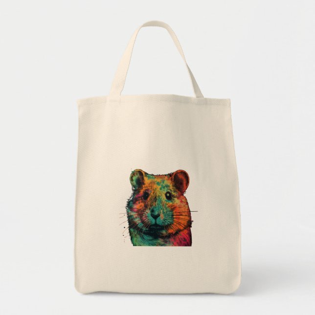 Bolsa Tote cute colour full hamster art design  (Frente)