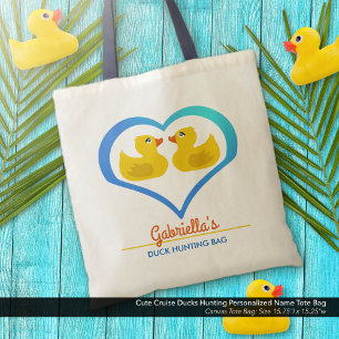 Bolsa Tote Cute Cruise Ducks Caça Nome Personalizado