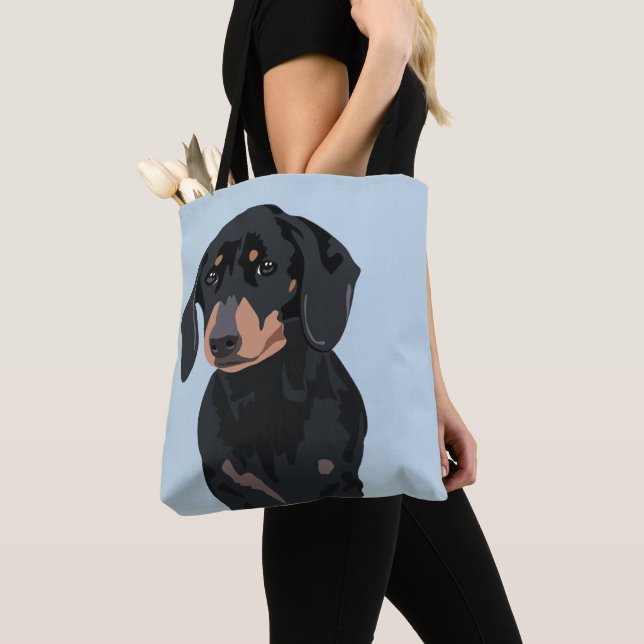 Bolsa Tote Cute Dachshund | Pet Sausy dog (Close Up)