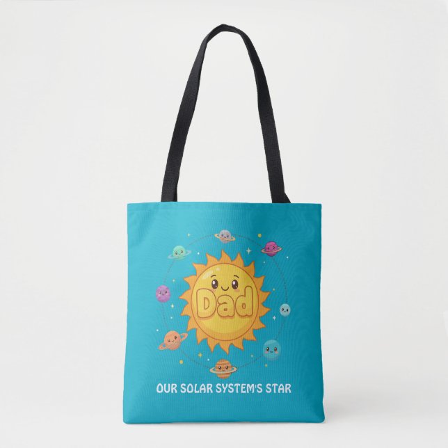 Bolsa Tote Cute Dad Solar System Star Space Cartoon (Frente)