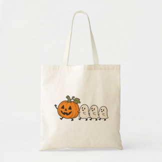 Bolsa Tote Cute Desfile de Fantasmas Halloween Abóbora Saco d