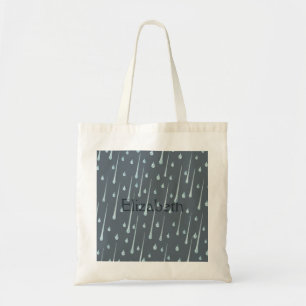 Bolsa Tote Cute Dia Chuvoso Personalizado Cinza Escuro