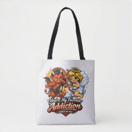 Bolsa Tote Cute Diabo & Anjo Dia dos Namorados Amor Design