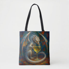 Bolsa Tote Cute Dragão de Marfim & Fantasia de Vinho Branco A