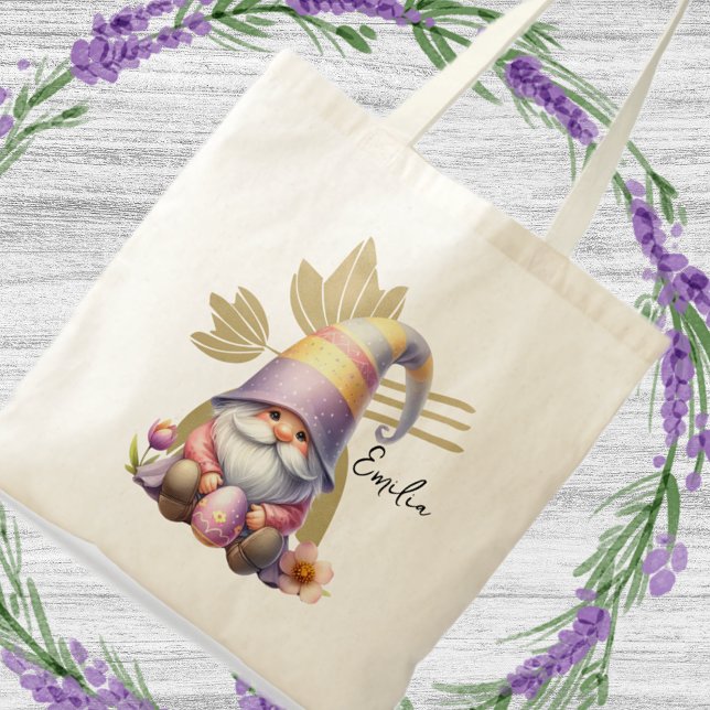 Bolsa Tote Cute Easter Egg Hunt Gnomes (Criador carregado)