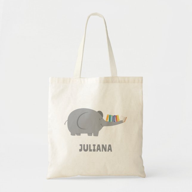 Bolsa Tote Cute Elephant Library Tote Bag (Frente)