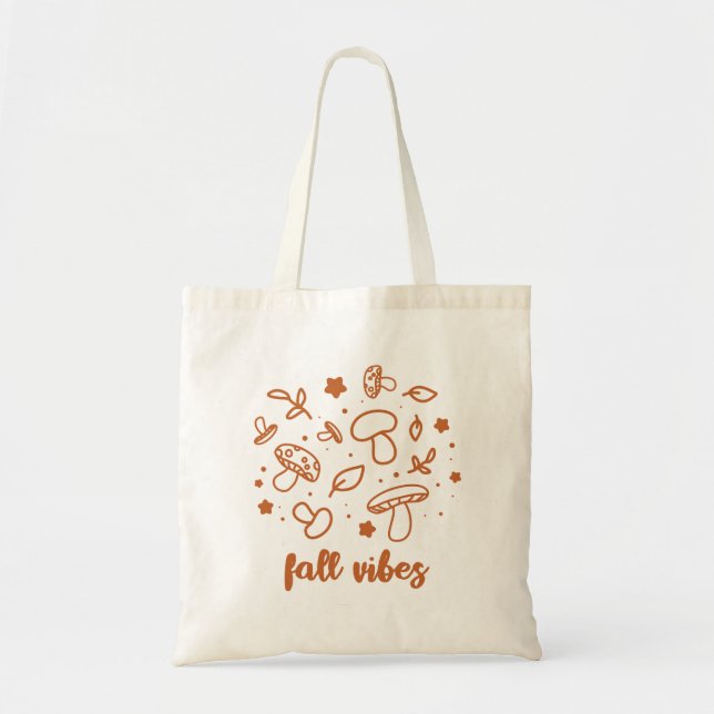 Bolsa Tote Cute Fall Mushroom Botânico  (Frente)
