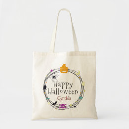Bolsa Tote Cute Feliz Dia das Bruxas Crianças Doces ou Traves