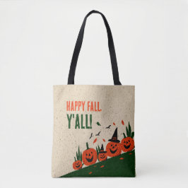 Bolsa Tote Cute Feliz Outono Y'all Abóbora Chapéu de Bruxa