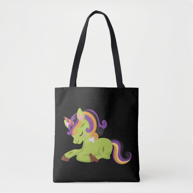 Bolsa Tote Cute Frankenstein Unicorn Halloween (Frente)