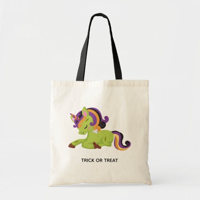 Bolsa Tote Cute Frankenstein Unicorn Halloween (Frente)