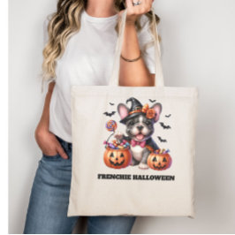 Bolsa Tote Cute French Bulldog Halloween Candy Witch