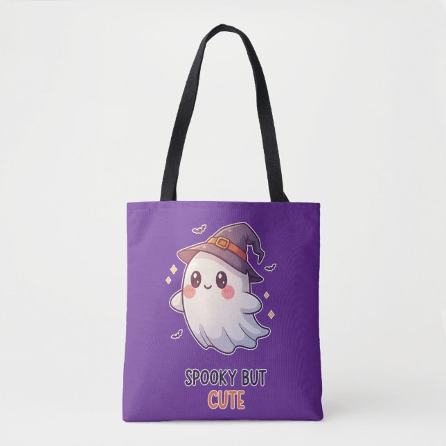 Bolsa Tote Cute Ghost Witch Halloween Spooky Cute (Frente)