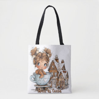 Bolsa Tote Cute Gingerbread Girl in Teacup