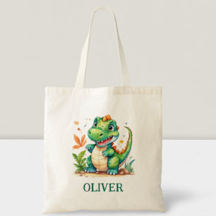 Bolsa Tote Cute Green Trex Dinossauro Personalizado