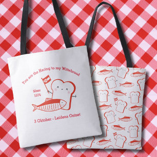 Bolsa Tote Cute Haring en Witbrood Leidens ontzet rood