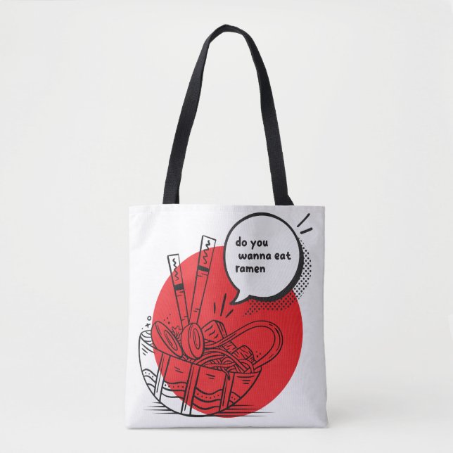 Bolsa Tote Cute Kawaii Ramen - Funny Japanese Food  (Frente)