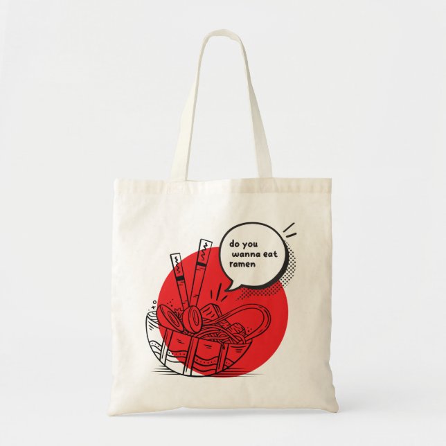Bolsa Tote Cute Kawaii Ramen - Funny Japanese Food  (Frente)