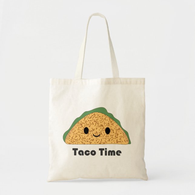 Bolsa Tote Cute Kawaii Taco Time Taco (Frente)