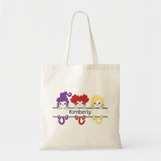 Bolsa Tote Cute Kawaii Witch Sisters Cats Name Monogram