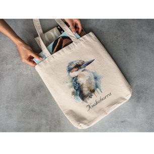 Bolsa Tote Cute Kookaburra em uma filial, personalizado