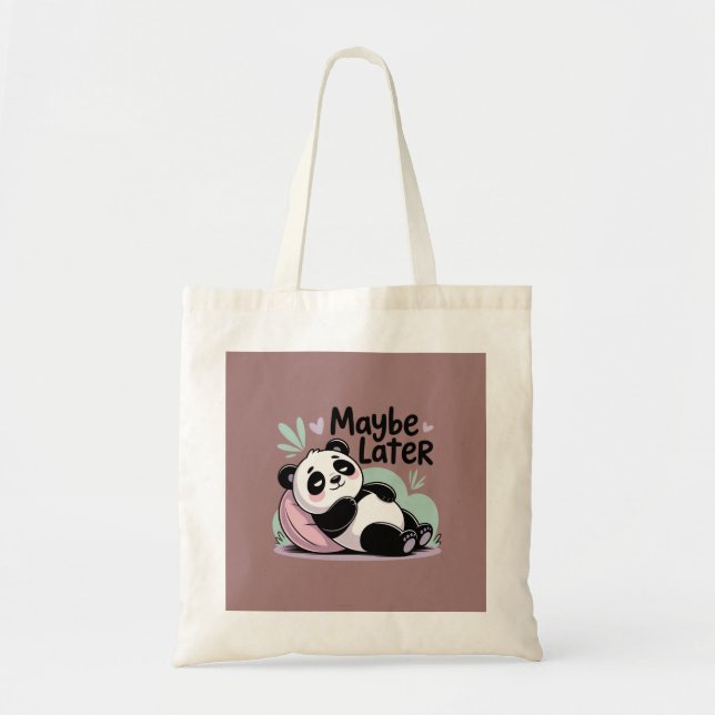 Bolsa Tote Cute Lazy Panda – “Maybe Later” Relaxing Panda (Frente)