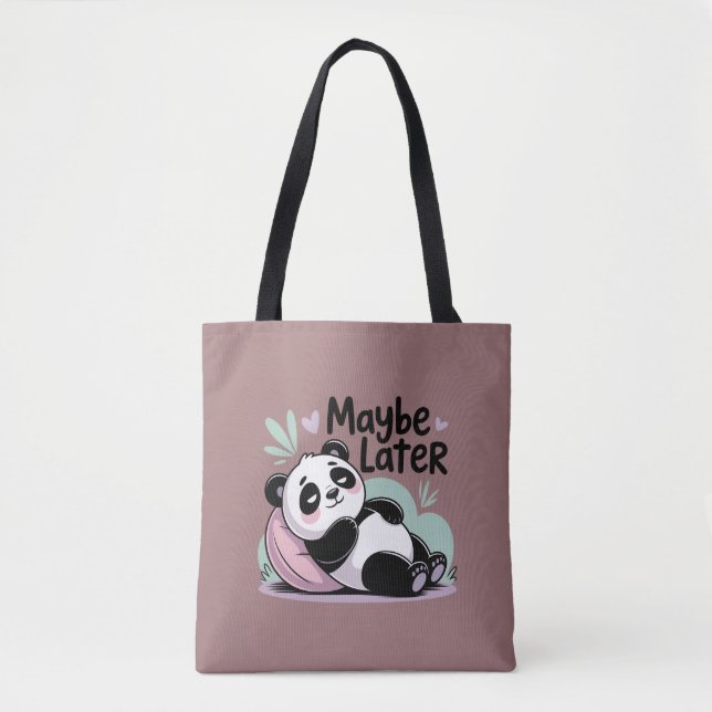 Bolsa Tote Cute Lazy Panda – “Maybe Later” Relaxing Panda (Frente)
