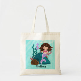 Bolsa Tote Cute mermadi adiciona nomes para garotas