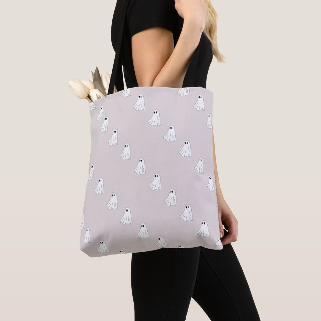 Bolsa Tote Cute Pastel Ghost Pattern (Close Up)