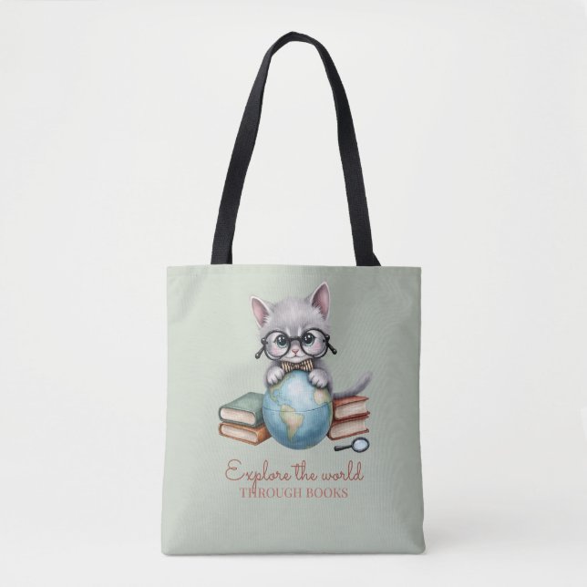 Bolsa Tote Cute Personalizado "Wander Cat" (Frente)