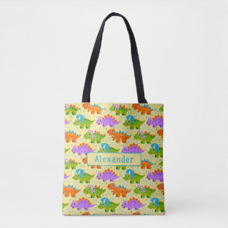 Bolsa Tote Cute Personalizável Impressão de Dinossauro