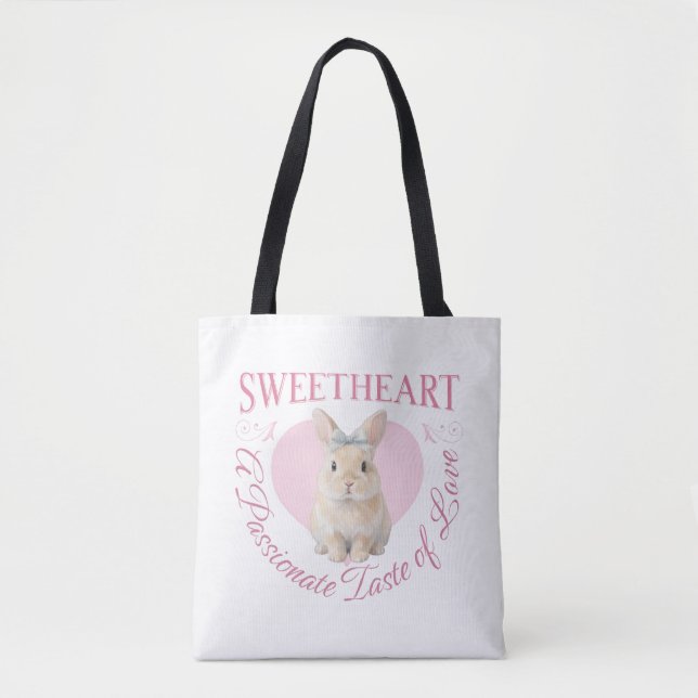 Bolsa Tote Cute Pink Rabbit (Frente)