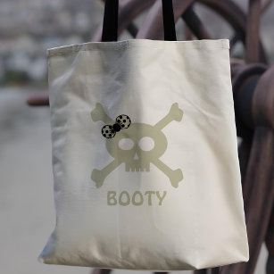 Bolsa Tote Cute Pirate Booty Girly Skull e Crossbones