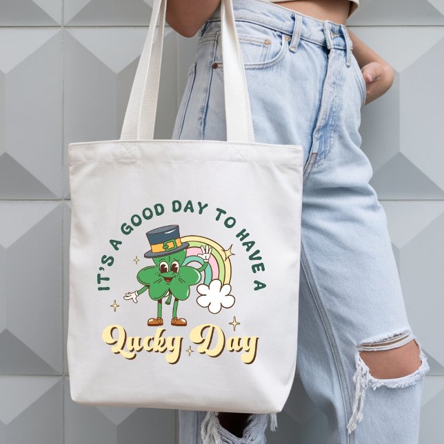 Bolsa Tote Cute Retro Lucky Clover St. Patrick’s Day (Criador carregado)
