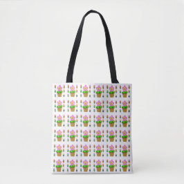 Bolsa Tote Cute Rosy Posy Flores Poedeiras Repetindo Padrão