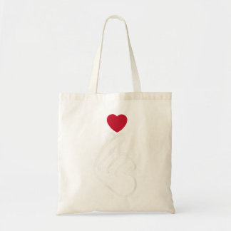 Bolsa Tote Cute Saranghae Coreano Dedo Coração K-Pop K-Drama 