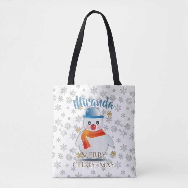Bolsa Tote Cute Snowman (Frente)