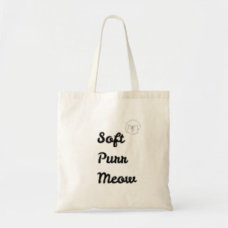 Bolsa Tote Cute "Soft Purr Meow" Cat Lover Tote Bag