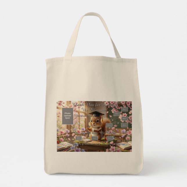 Bolsa Tote Cute Squirrel Teacher Appreciation Tote Bag (Verso)