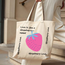 Cute Strawberry Love – Sacola de Compras do Dia do