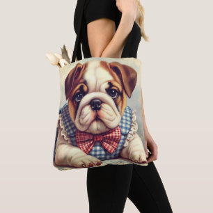 Bolsa Tote Cute Vintage English Bulldog Art