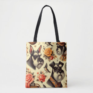 Bolsa Tote Cute Vintage Schnauzer
