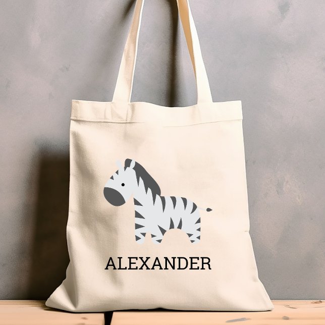 Bolsa Tote Cute Zebra Kids Personalizado (Criador carregado)