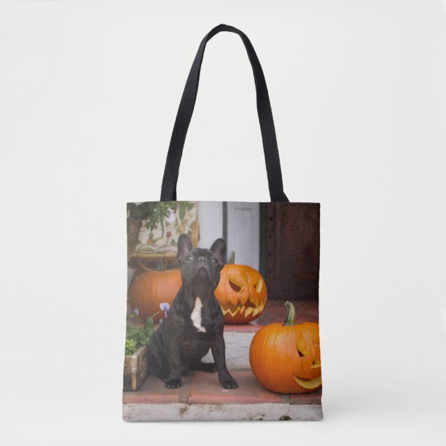 Bolsa Tote Cutest Baby Animals | French Bulldog Halloween (Frente)