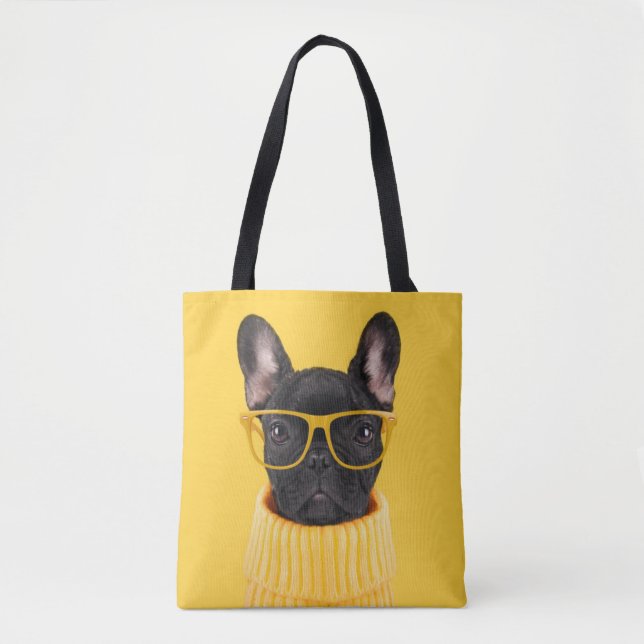 Bolsa Tote Cutest Baby Animals | French Bulldog Sunglasses (Frente)