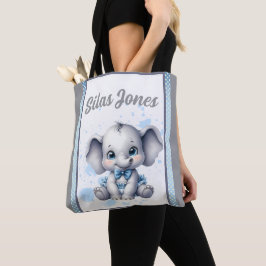 Bolsa Tote Cutie Blue Elephant - Amendoim (Little Peanut é tr
