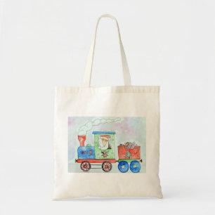 Bolsa Tote Cutie em sua pintura aquosa do trem de Natal