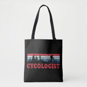 Bolsa Tote Cycologist tem um ciclismo engraçado dizendo